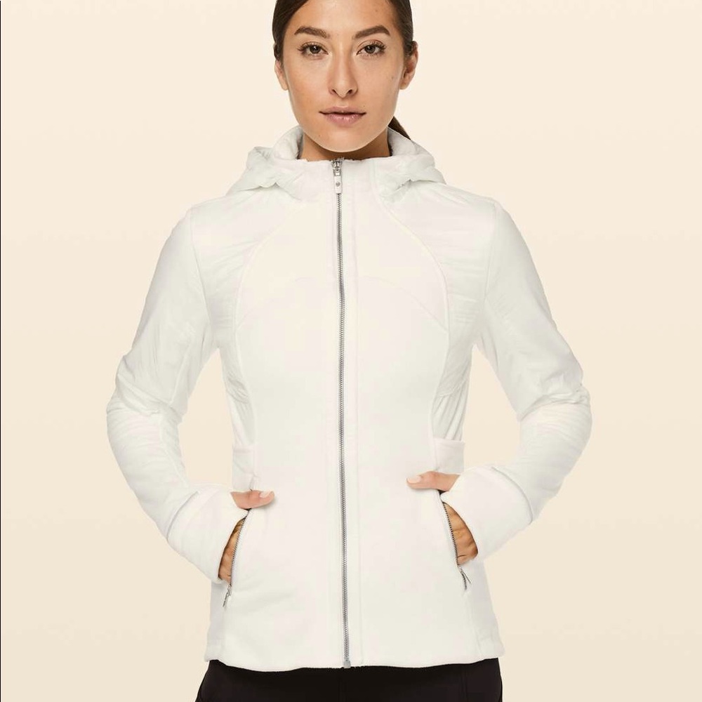 Lululemon Fleece of Mind zip jacket with removable, storable hood - size 8